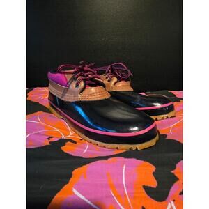 Lands End Direct Hot Pink Rubber Duck Shoes Women's 7